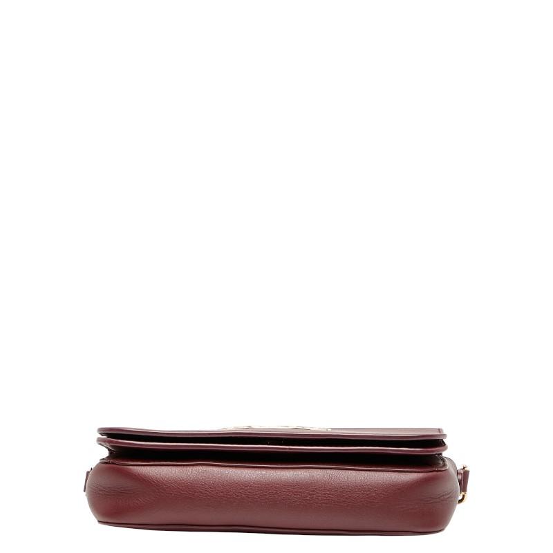 TORY BURCH（トリーバーチ） ロゴ チェーン ショルダーバッグ ワイン