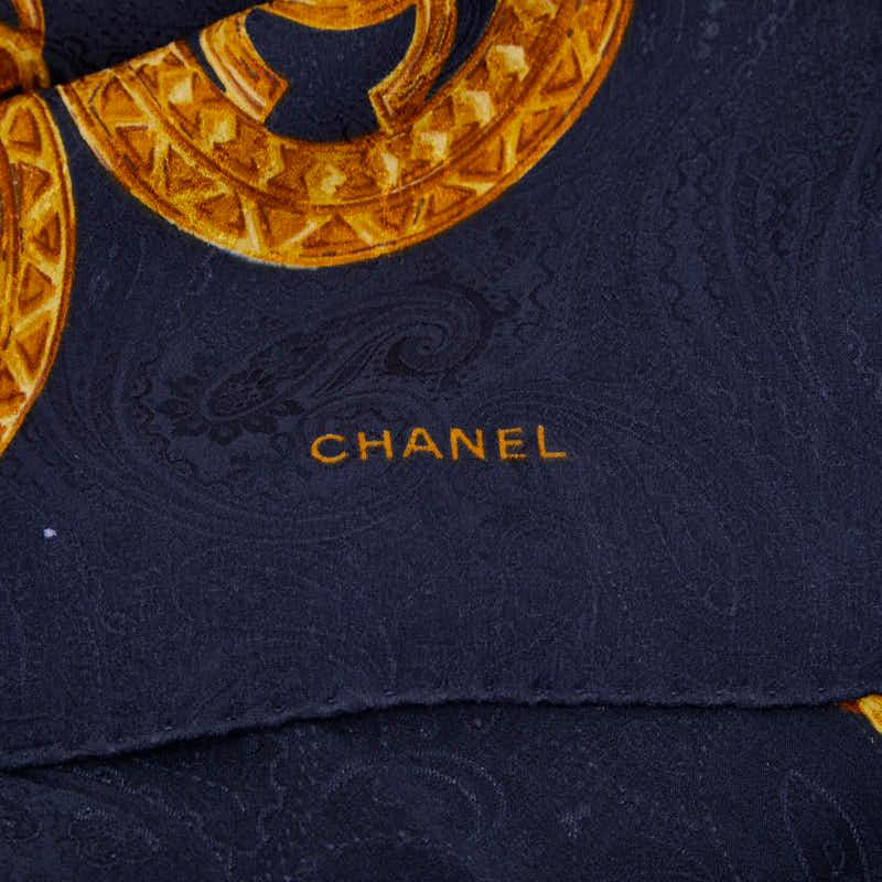 CHANEL（シャネル） ジュエリー柄 スカーフ ネイビー ゴールド