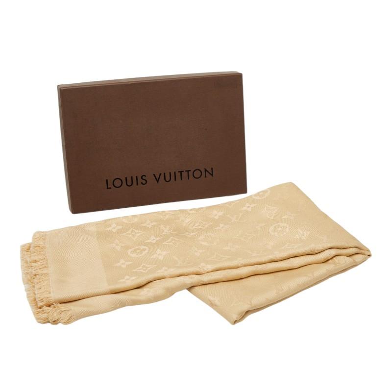 ルイヴィトン　大判ストール　ベージュ　シルクウール LOUIS VUITTON（ルイ・ヴィトン） ルイ ヴィトン モノグラム 大判