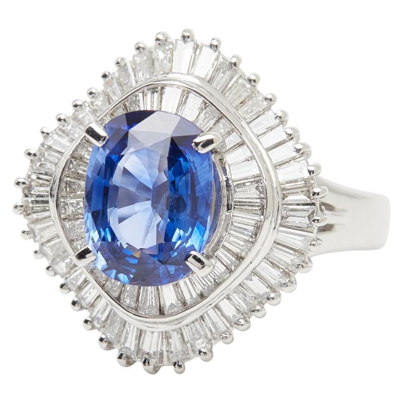 Pt900 プラチナ サファイア2.39ct ダイヤ1.00ct リング 指輪 