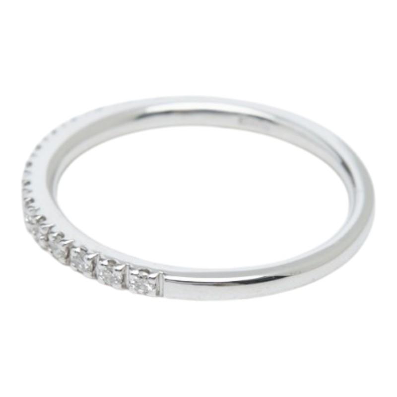 スタージュエリー K18WG ホワイトゴールド ダイヤ0.08ct ハーフ 