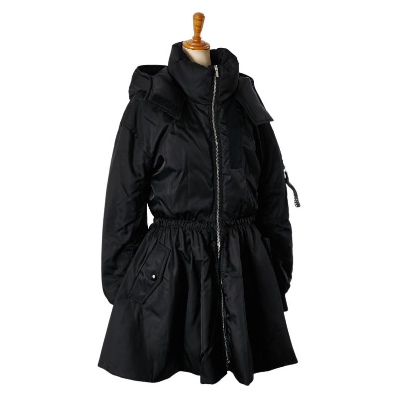 ジャケット・アウター miumiu ArchiveTwo-tone nylon jacket 38 MIU MIU (ミュウミュウ) 総柄プリント フルジップ ダウンジャケット