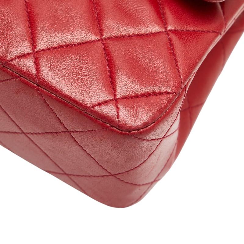 シャネル マトラッセ ラムレザー ポーチ ココマーク チャーム付 シリアル有 赤 CHANEL（シャネル） マトラッセ23 ダブルフラップ ココマーク チェーン