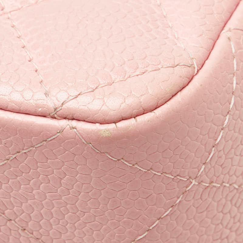 シャネル マトラッセ25 ダブルフラップ ココマーク チェーン ショルダーバッグ ピンク キャビアスキン レディース CHANEL 【中古】の画像