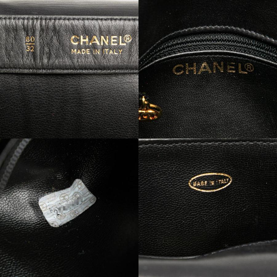 シャネル トリプルココマーク ショルダーバッグ ウエストバッグ 80/32 ブラック レザー レディース CHANEL 【中古】の画像