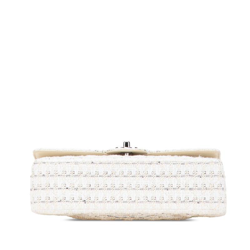シャネル マトラッセ25 ココマーク Wフラップ チェーン ショルダーバッグ ハンドバッグ ホワイト ベージュ ツイード CHANEL 【中古】の画像