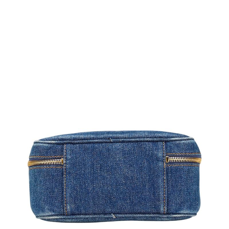 シャネル CHANEL ココマーク バニティ ブルー GD金具 デニム レディース ショルダーバッグ シャネル CHANEL ココマーク バニティ ブルー GD金具 デニム