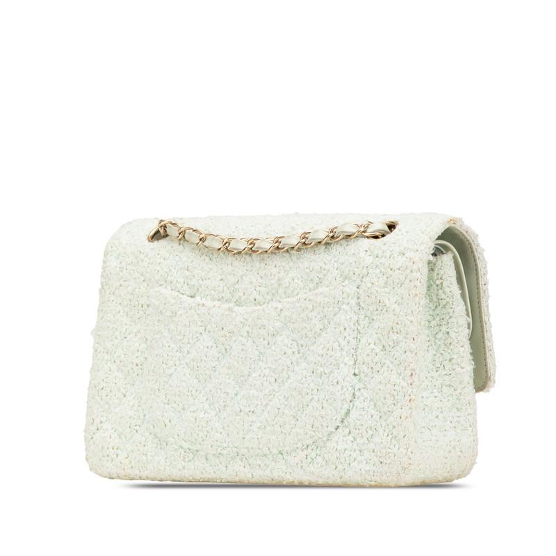 シャネル マトラッセ25 ココマーク Wフラップ チェーン ショルダーバッグ ハンドバッグ ツイード レディース CHANEL 【243-08576】 CHANEL - シャネル マトラッセ25 ココマーク Wフラップ チェーン