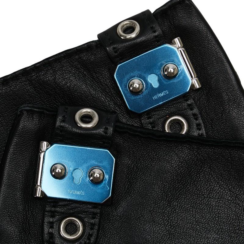 HERMES（エルメス） グローブ #8 ブラック レザー メンズ 【中古