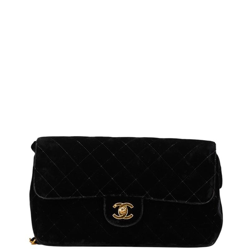 シャネル マトラッセ25 ココマーク チェーン リュック バックパック ブラック ベロア レザー レディース CHANEL 【中古】 CHANEL（シャネル） マトラッセ25 ココマーク チェーン リュック