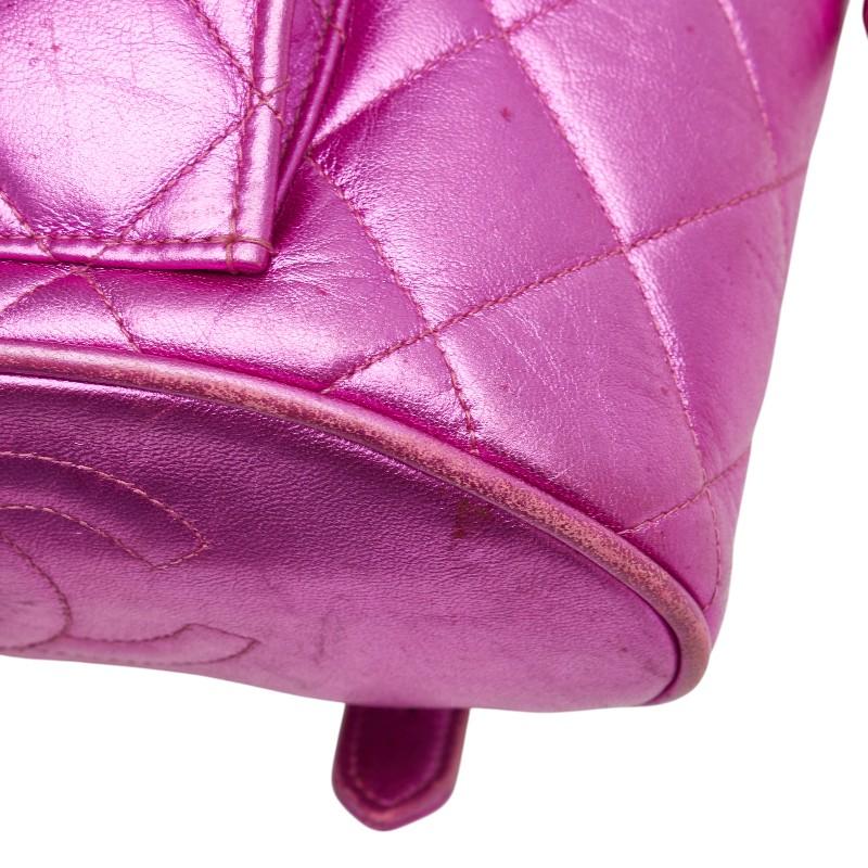【美品】シャネル　マトラッセ　ココマーク　リュックサック　バックパック　ピンク CHANEL（シャネル） マトラッセ ココマーク ゴールド金具 チェーン