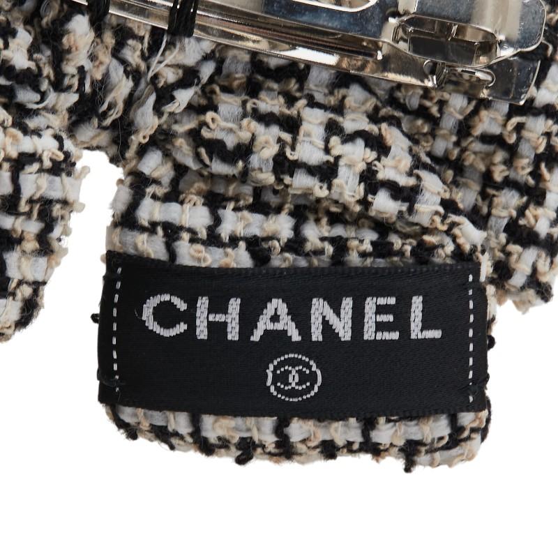 CHANEL（シャネル） ココマーク リボン バレッタ ホワイト ブラック