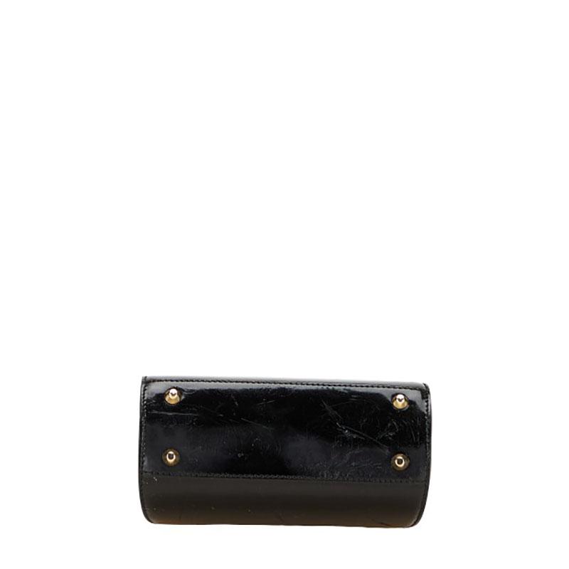 ディオール ハンドバッグ ショルダーバッグ 2WAY ブラック ゴールド パテントレザー レディース Dior 【中古】