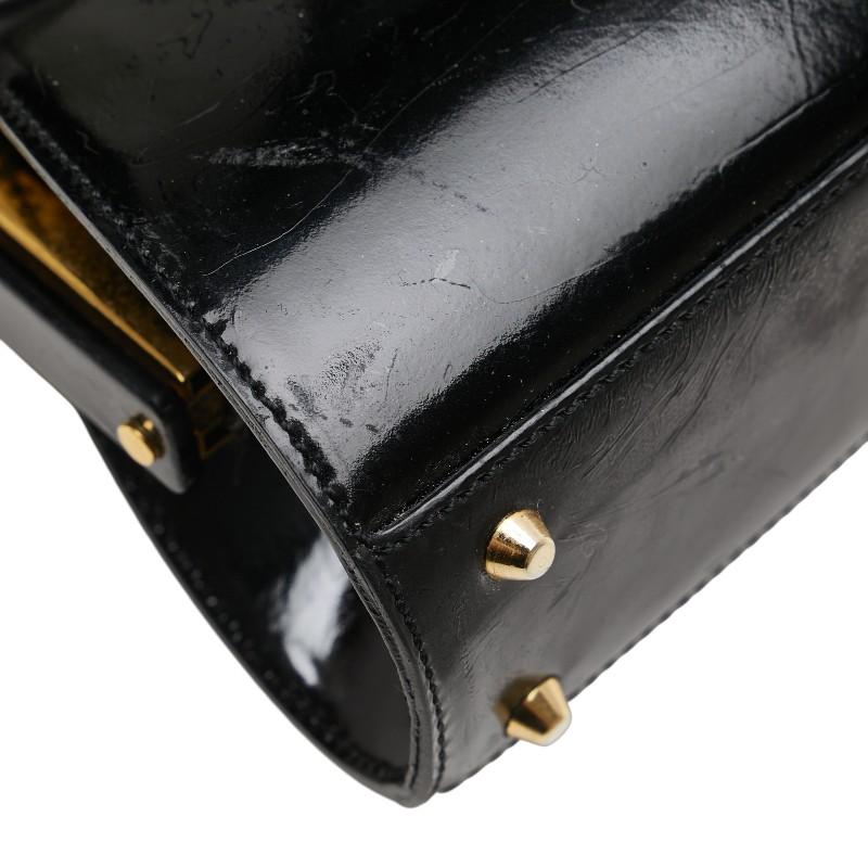 ディオール ハンドバッグ ショルダーバッグ 2WAY ブラック ゴールド パテントレザー レディース Dior 【中古】