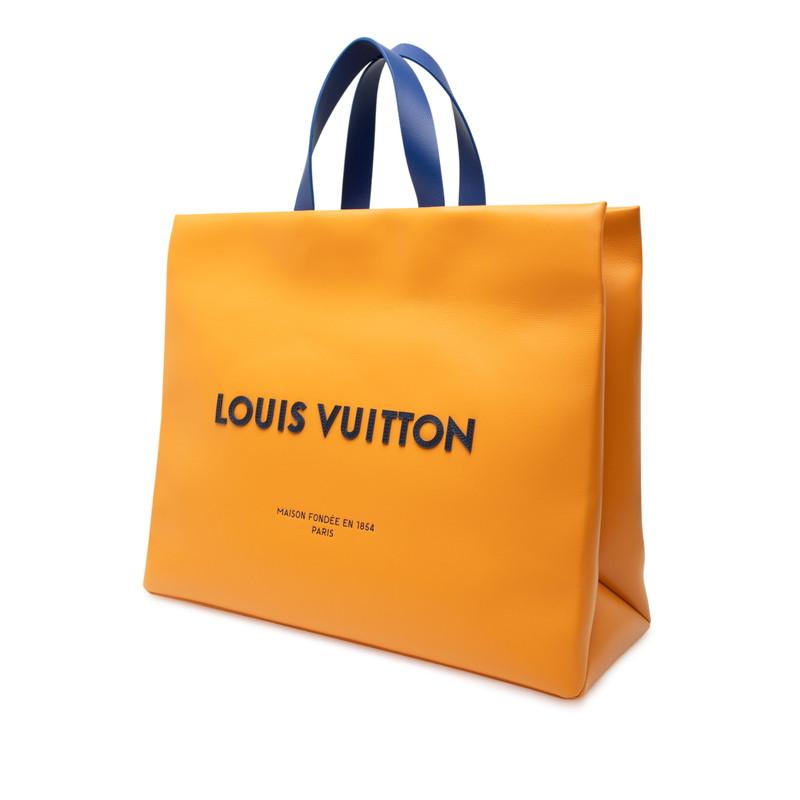ルイ ヴィトン ショッパー トートMM トートバッグ ショルダーバッグ 2WAY M24457 サフラン オレンジ レザー LOUIS VUITTON 【中古】の画像