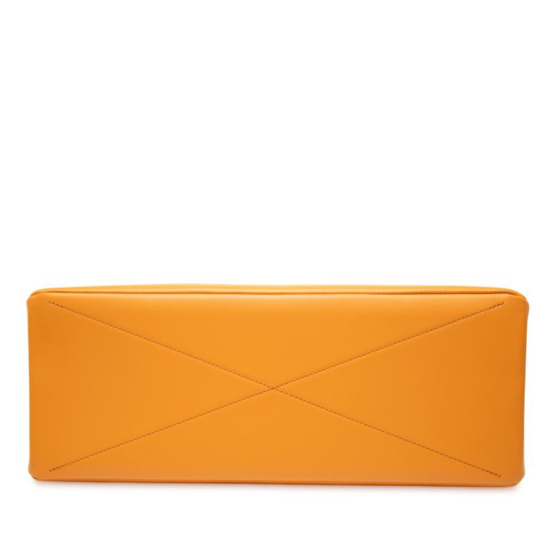 ルイ ヴィトン ショッパー トートMM トートバッグ ショルダーバッグ 2WAY M24457 サフラン オレンジ レザー LOUIS VUITTON 【中古】の画像