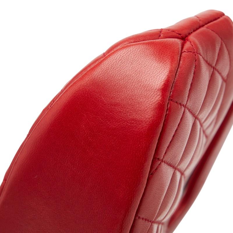 シャネル ココマーク マトラッセ チェーンショルダーバッグ ミニハンドバッグ 2WAY レッド ラムスキン レディース CHANEL 【中古】_3