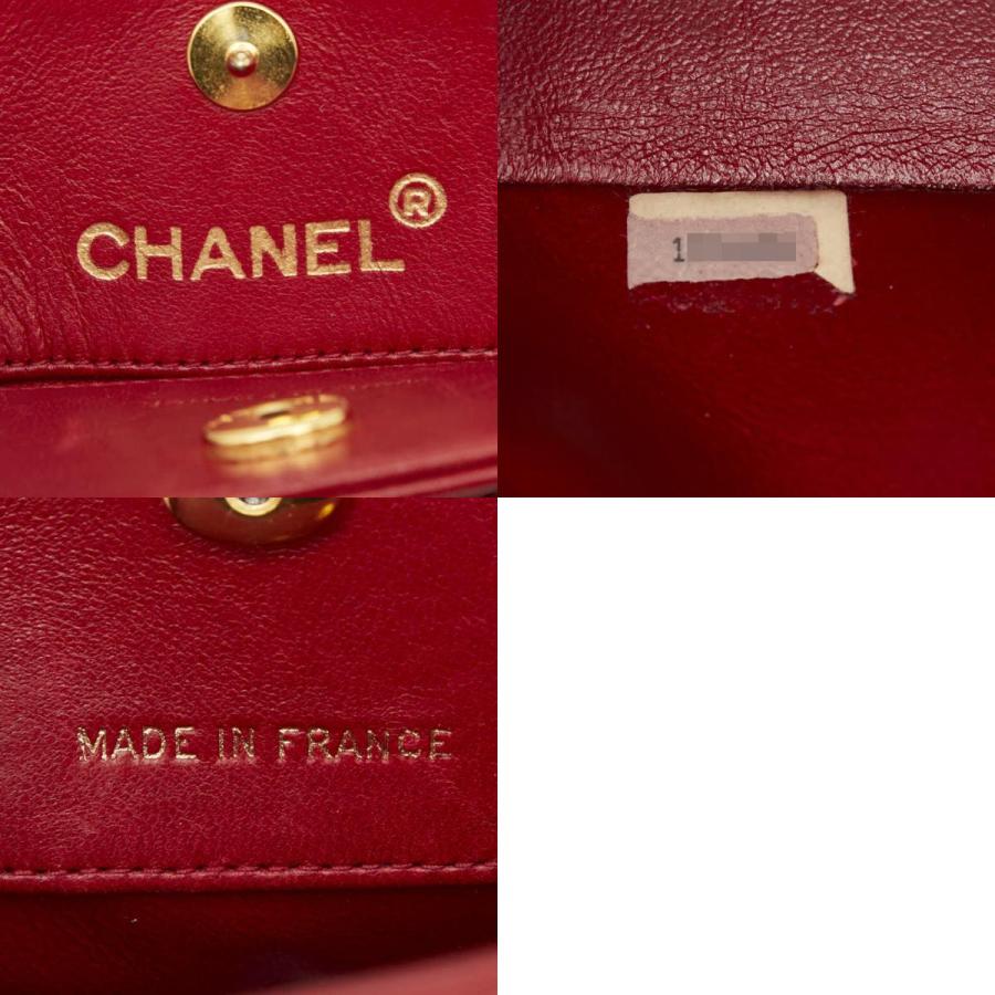 シャネル ココマーク マトラッセ チェーンショルダーバッグ ミニハンドバッグ 2WAY レッド ラムスキン レディース CHANEL 【中古】_9