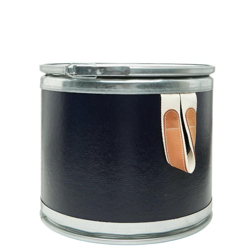 HERMES（エルメス） サドルボックス 馬具缶 収納BOX ネイビー シルバー