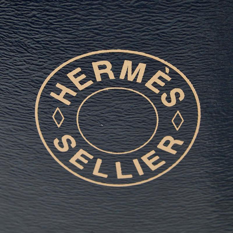 HERMES（エルメス） サドルボックス 馬具缶 収納BOX ネイビー シルバー