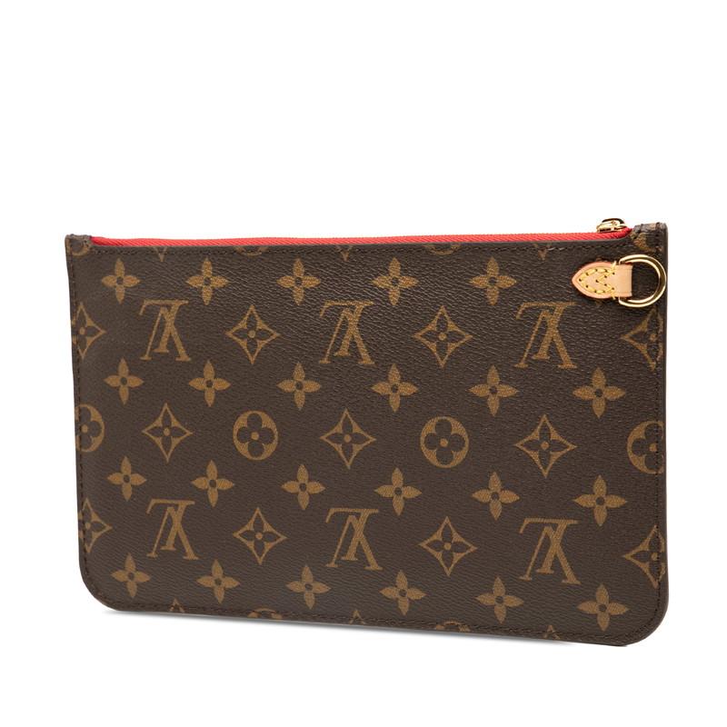 ルイ ヴィトン モノグラム ネヴァーフルMM 付属 ポーチ ブラウン レッド PVC レディース LOUIS VUITTON 【中古】 LOUIS VUITTON（ルイ・ヴィトン） ルイ ヴィトン モノグラム ネヴァー
