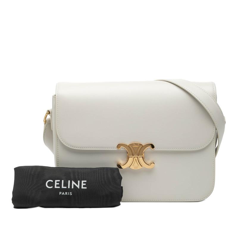 CELINE（セリーヌ） トリオンフ ショルダーバッグ ホワイト レザー