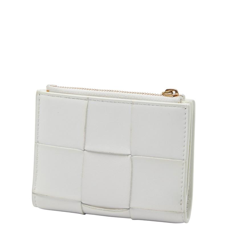 ボッテガヴェネタ マキシイントレチャート 長財布 ホワイト レザー