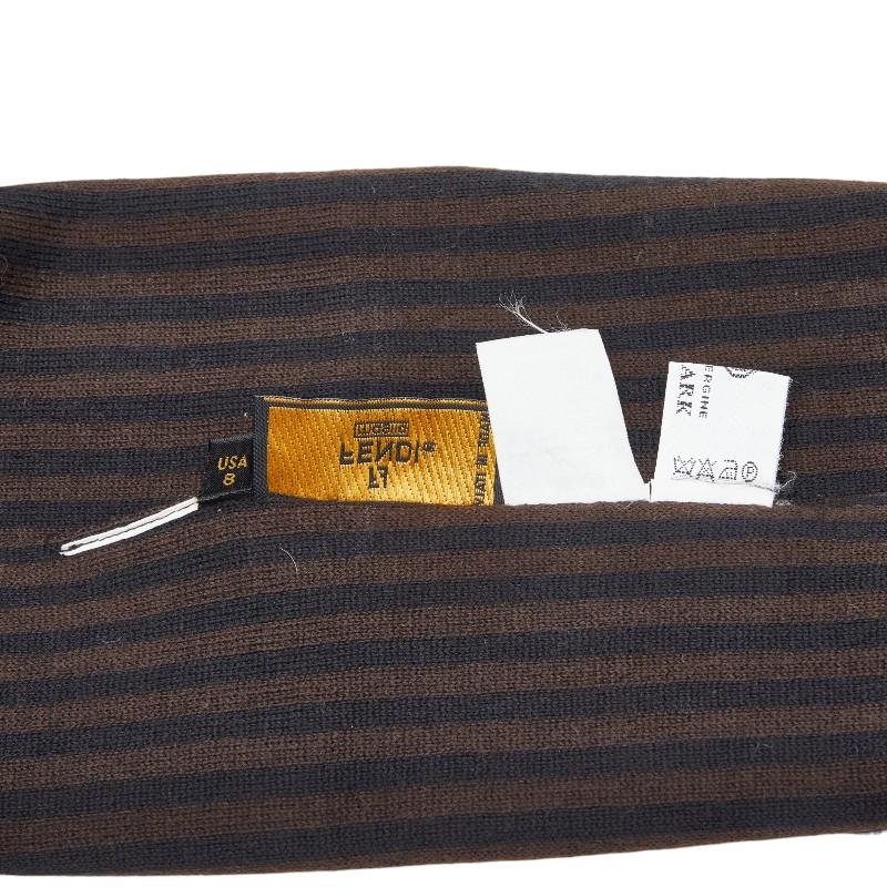 フェンディ ズッカ マフラー ブラウン ブラック ウール レディース FENDI 【中古】_3