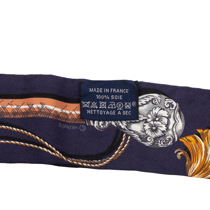 HERMES（エルメス） ツイリー CAVALCADES 騎馬行進 スカーフ ネイビー