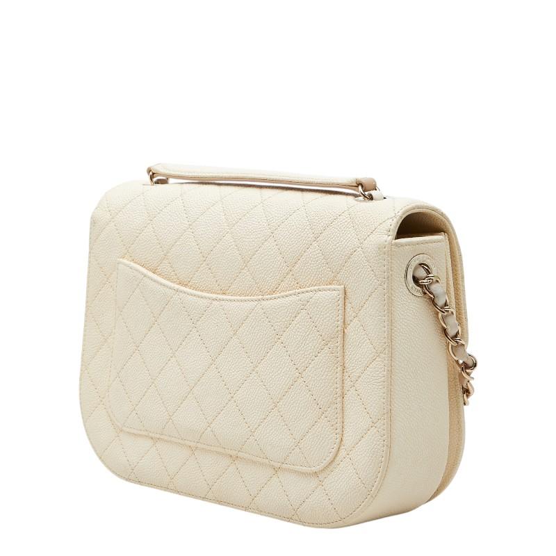CHANEL ハンドバッグマトラッセ ココマーク　ベージュ　レディース【中古品】 CHANEL（シャネル） マトラッセ ココマーク トップハンドル チェーン