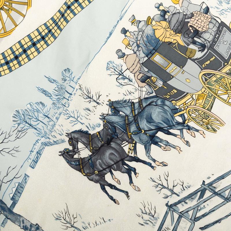 HERMES（エルメス） カレ90 L' Hiver en Poste 冬の郵便馬車 スカーフ
