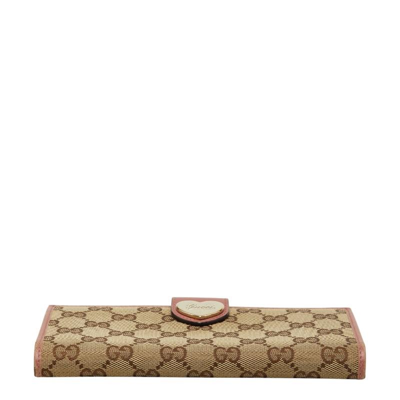 GUCCI（グッチ） GGキャンバス ハート 長財布 203550 ベージュ ピンク