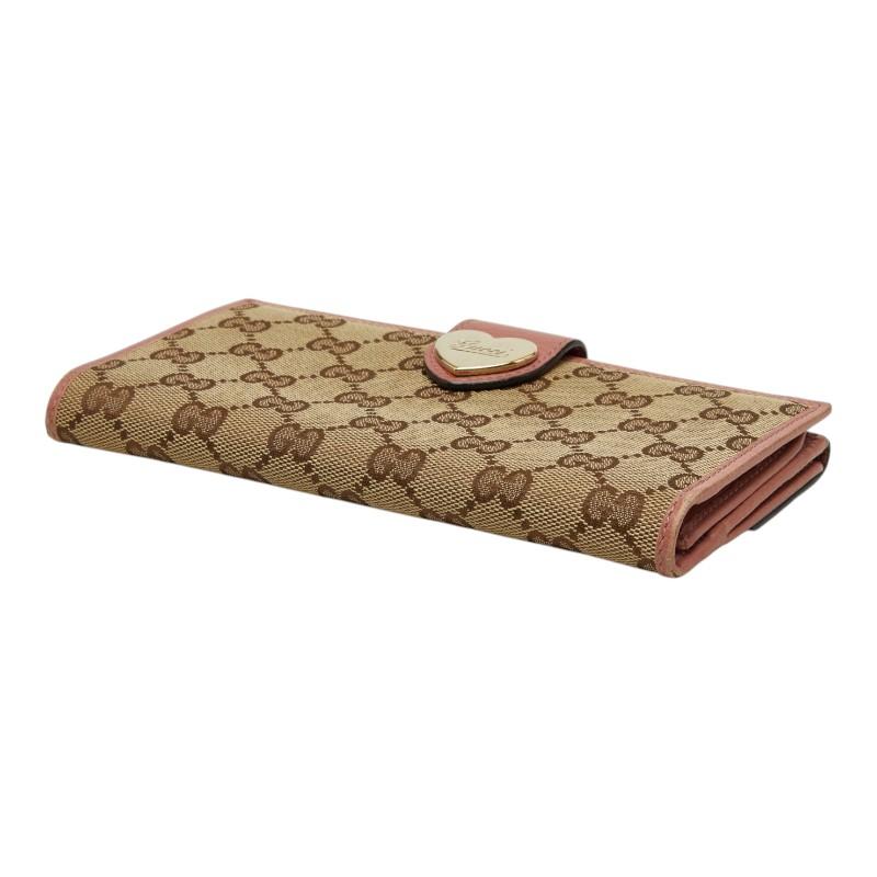 GUCCI（グッチ） GGキャンバス ハート 長財布 203550 ベージュ ピンク