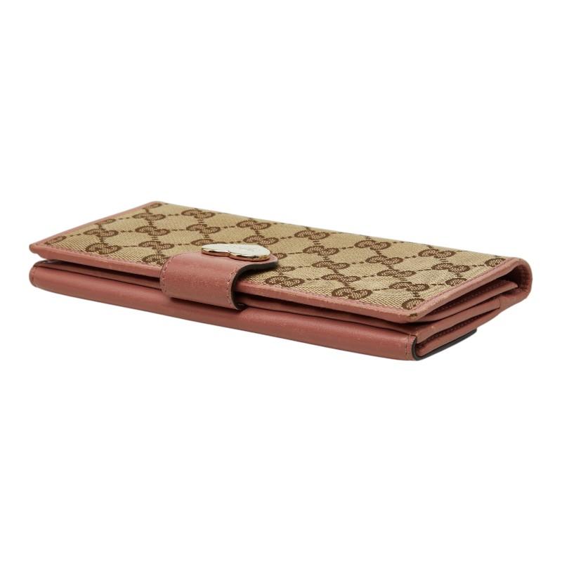 GUCCI（グッチ） GGキャンバス ハート 長財布 203550 ベージュ ピンク