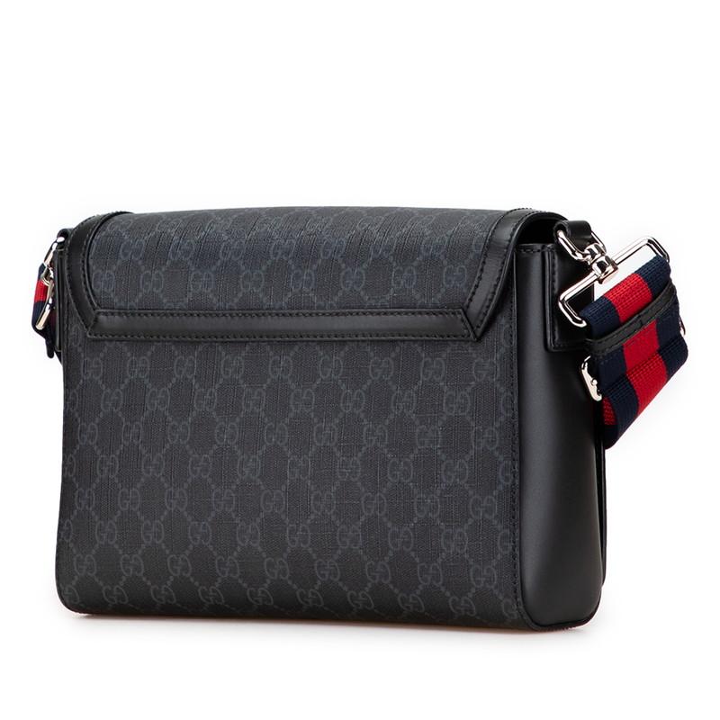 グッチ GGスプリーム ショルダーバッグ クロスボディバッグ 771167 ブラック PVC レザー レディース GUCCI 【中古】 GUCCI（グッチ） GGスプリーム ショルダーバッグ クロスボディバッグ