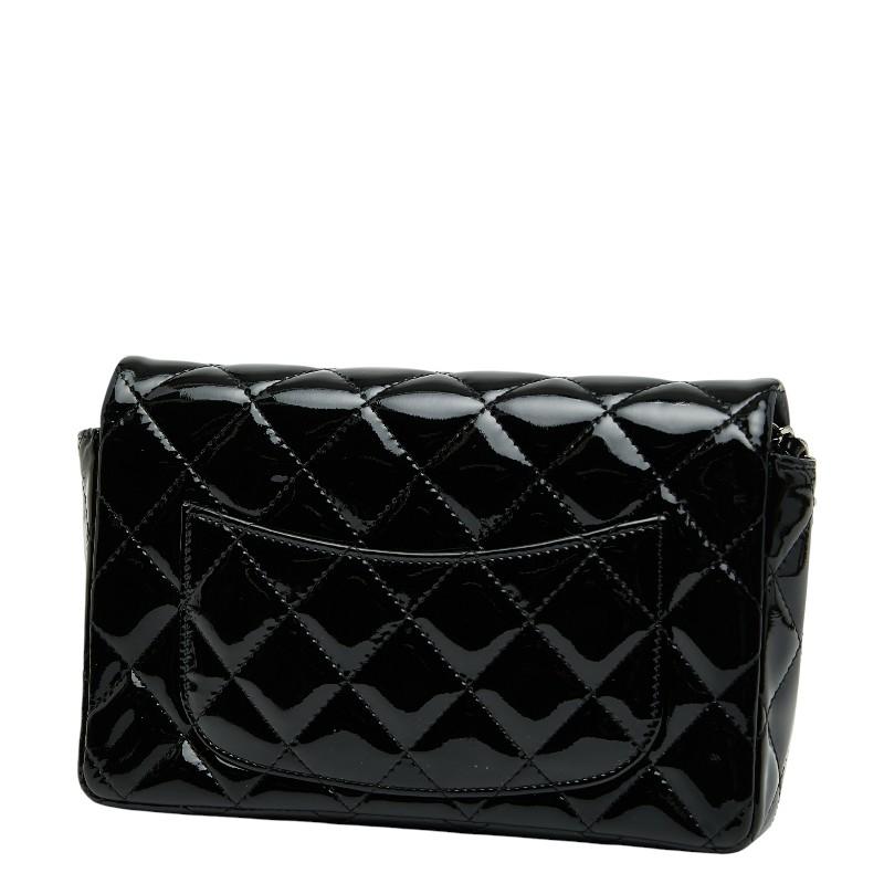 シャネル マトラッセ ココマーク チェーンウォレット ショルダーバッグ ブラック パテントレザー レディース CHANEL 【中古】の画像
