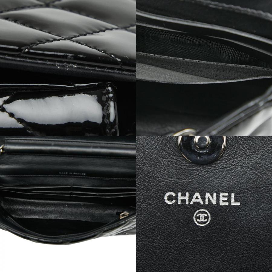 シャネル マトラッセ ココマーク チェーンウォレット ショルダーバッグ ブラック パテントレザー レディース CHANEL 【中古】の画像