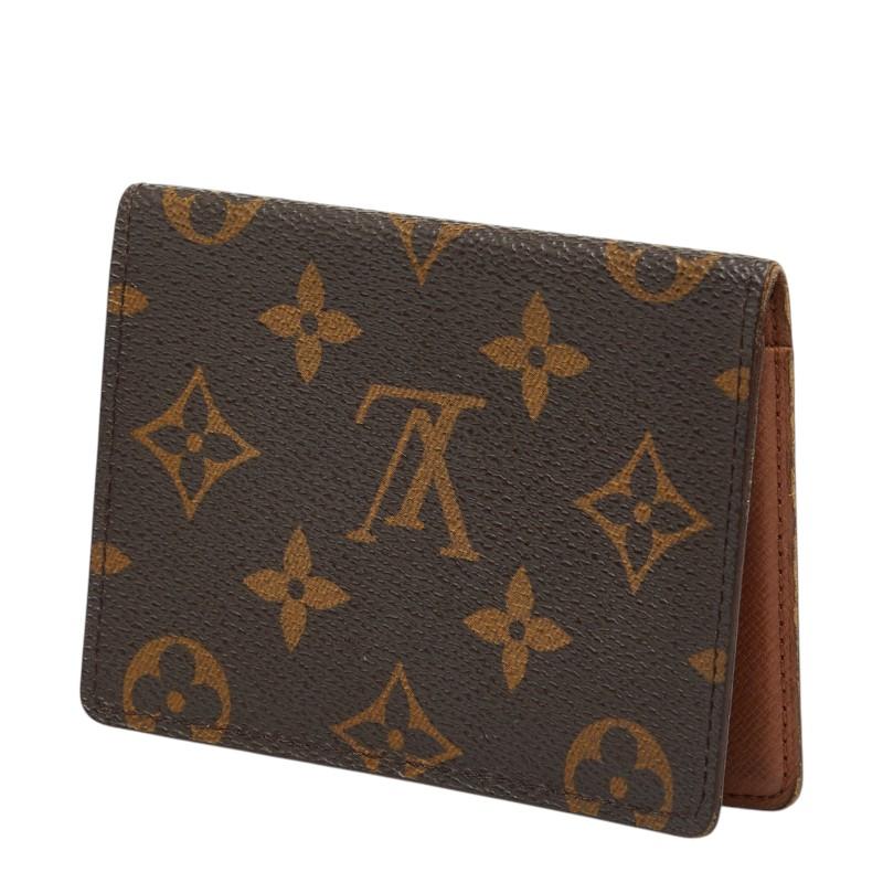 ルイ ヴィトン モノグラム ポルト2カルト ヴェルティカル パスケース 定期入れ M60533 ブラウン PVC レザー LOUIS VUITTON 【中古】_1