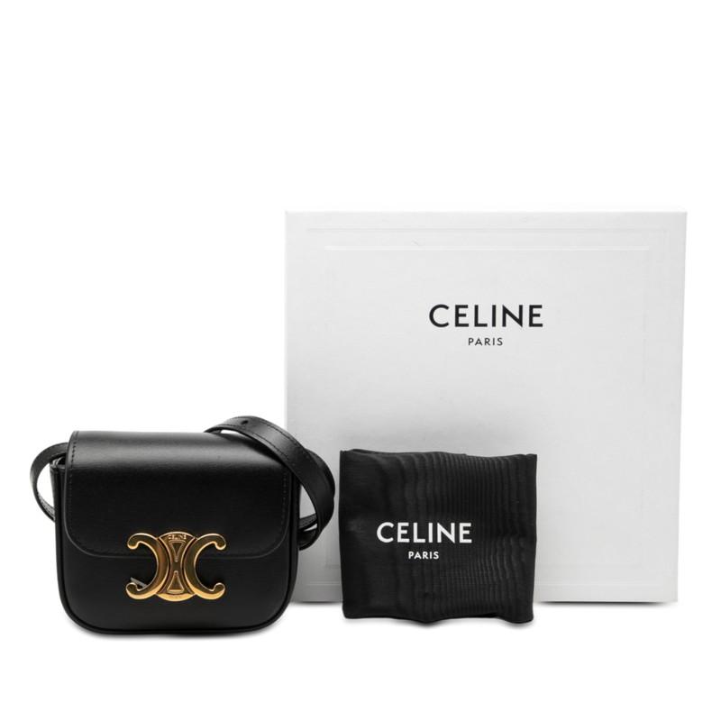 専用■セリーヌ トリオンフ ショルダーバッグ クロスボディ ポシェット ブラック CELINE（セリーヌ） トリオンフ ミニ クロード 斜め掛け ショルダー