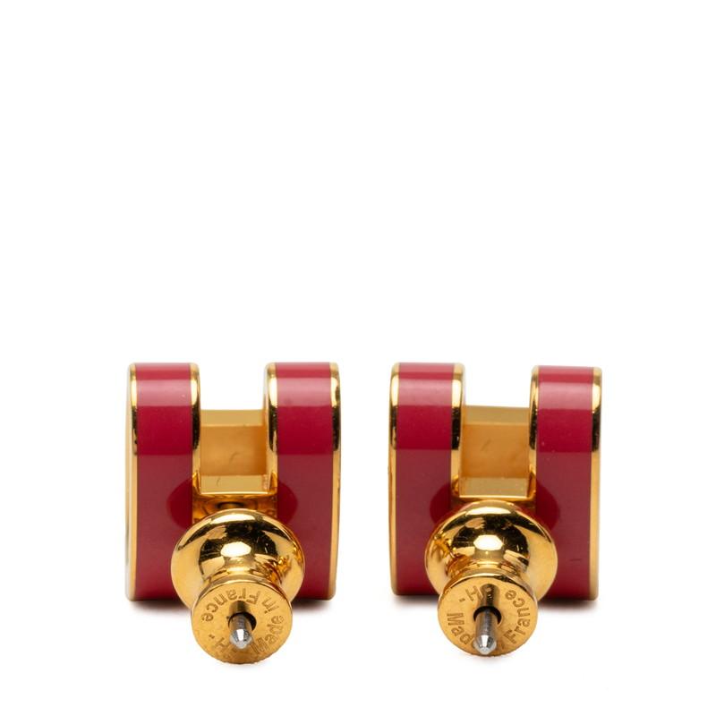 HERMES（エルメス） ポップH スタッド Hピアス ゴールド ピンク系