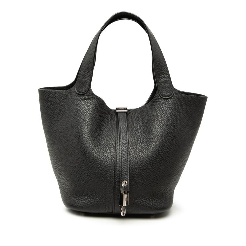 HERMES（エルメス） ピコタンロックMM ハンドバッグ A刻印 ブラック