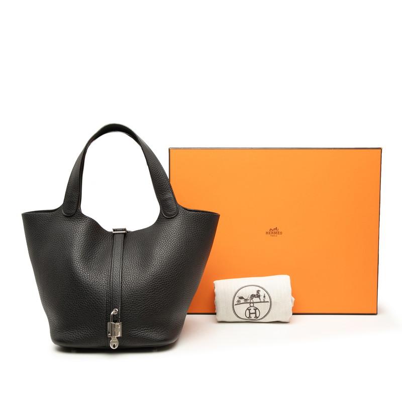 HERMES（エルメス） ピコタンロックMM ハンドバッグ A刻印 ブラック