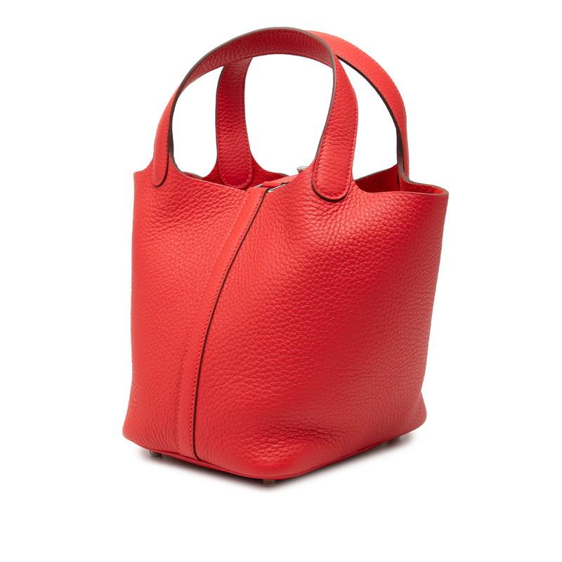 HERMES ピコタンロック PM レッド系 HERMES（エルメス） ピコタンロックPM ハンドバッグ レッド系 シルバー