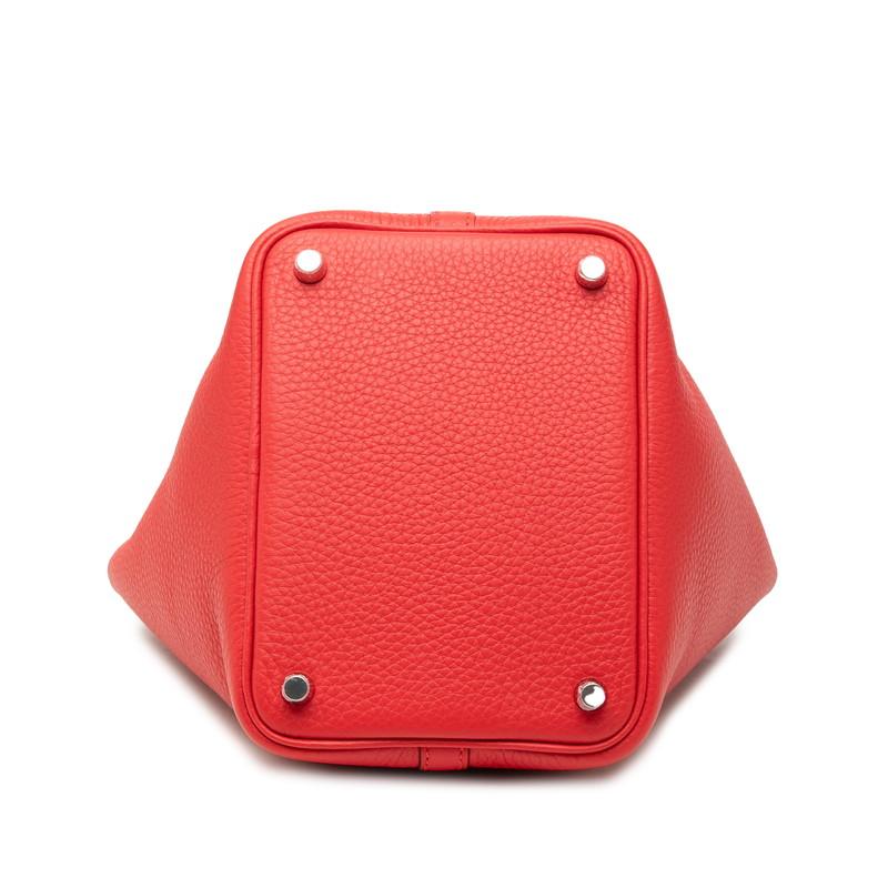 HERMES（エルメス） ピコタンロックPM ハンドバッグ レッド系 シルバー