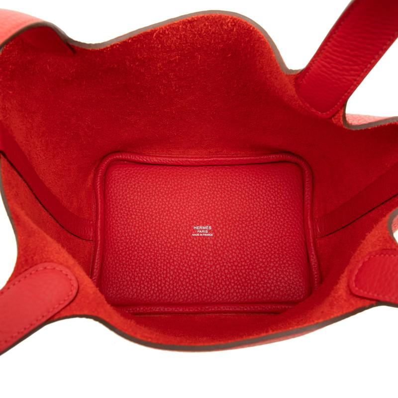 HERMES（エルメス） ピコタンロックPM ハンドバッグ レッド系 シルバー