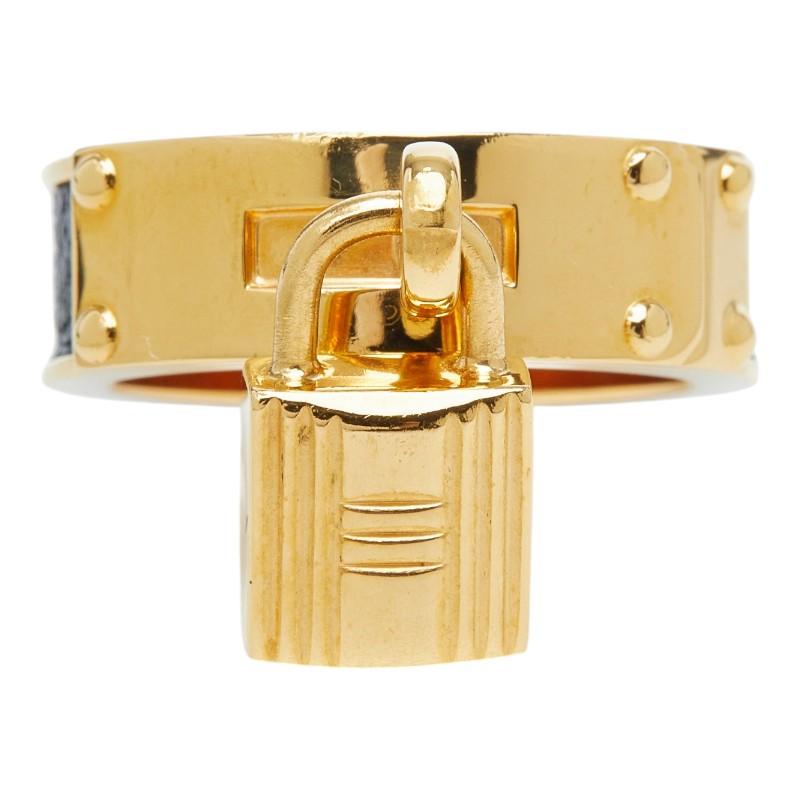 HERMES（エルメス） ケリー スカーフリング ゴールド ブラック メッキ