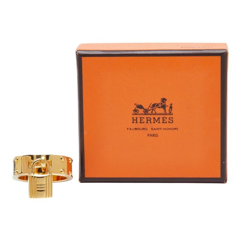 HERMES（エルメス） ケリー スカーフリング ゴールド ブラック メッキ