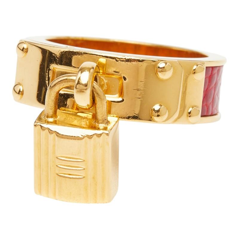 HERMES（エルメス） ケリー カデナ スカーフリング ゴールド レッド