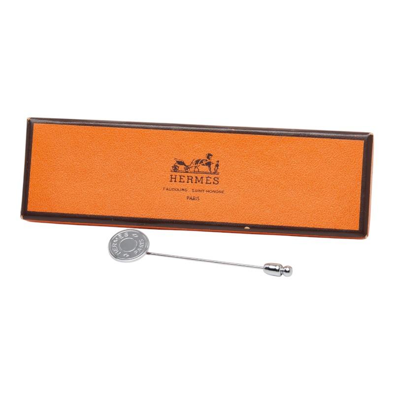 HERMES エルメス セリエ ピンブローチ シルバー 箱付 HERMES（エルメス） セリエ ピンブローチ シルバー メタル レディース