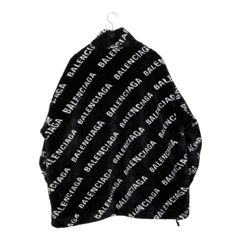 BALENCIAGA（バレンシアガ） ロゴ ボア フリース ジャケット ジップ 